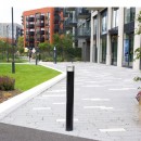 B1 bollards, two tier bike racks, and semi vertical bike racks supplied by Larkin Engineering at 8th Lock Dublin